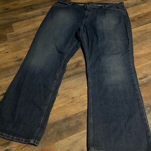 Dark Blue Wide-Leg Jeans